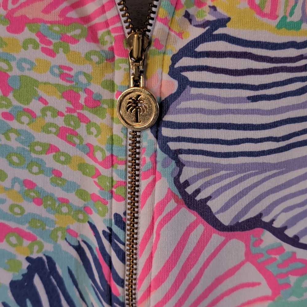 Lilly Pulitzer French Terry Zip Front Roar Of The Seas Seashells Jacket - Picture 4 of 12